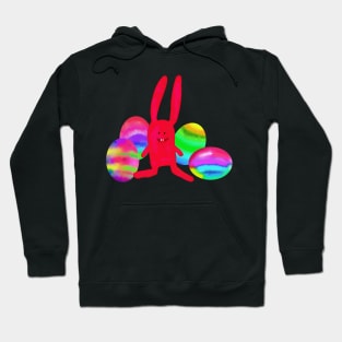 Pink Bunny and Painted Easter Eggs | Cherie's Art(c) Hoodie